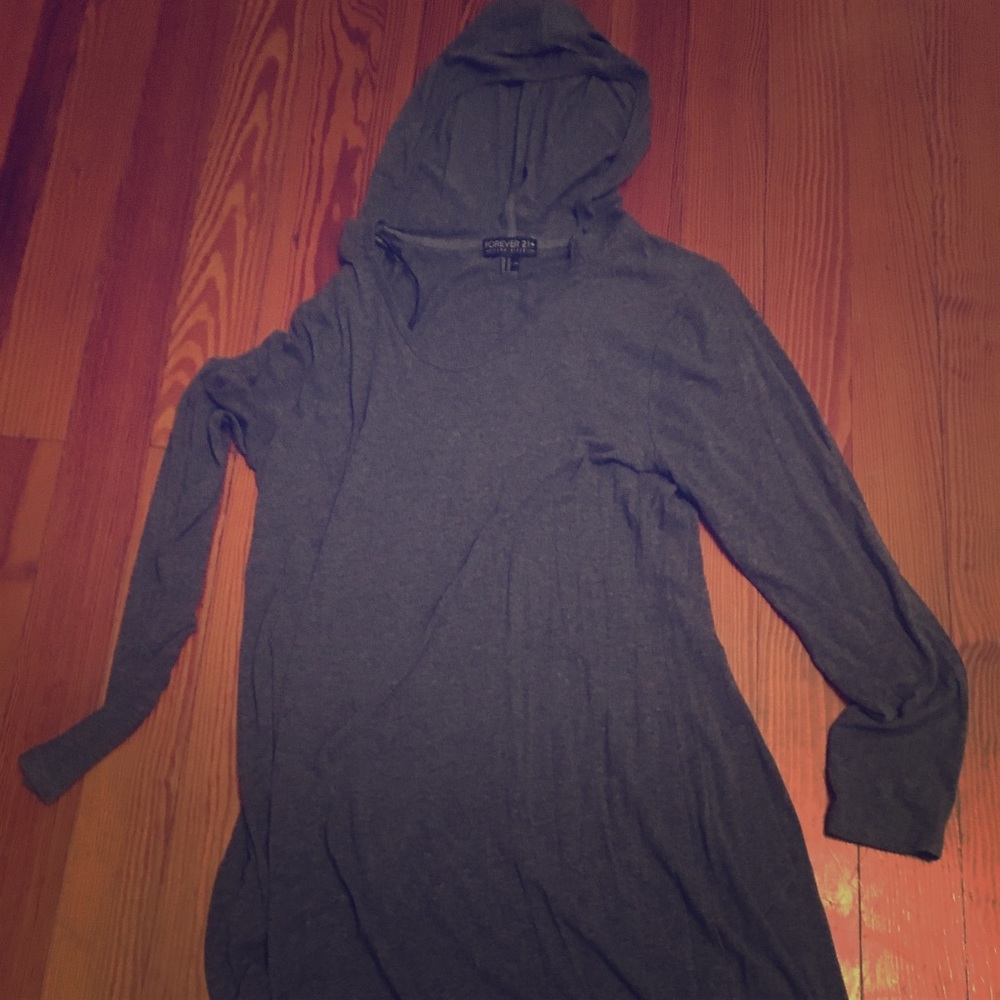 Plus Size Hooded Long Sleeve Dress